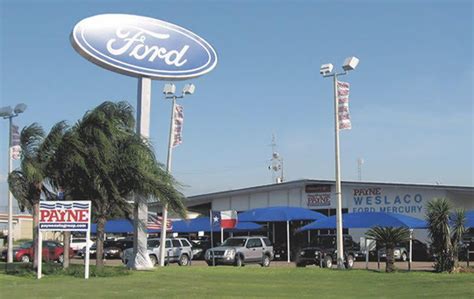 Payne weslaco ford - Payne Weslaco Ford; 2401 East Expressway 83 Weslaco, TX 78599; Sales: 956-272-0593; Service: 956-272-0680; Vehicle Information VIN: 1FA6P8CF4R5424419. Body Style Fastback. Exterior Color Oxford White Interior Color Black Onyx City/Highway 16/24 MPG. Engine 5.0L Ti-VCT V8 Engine with Stop/Start System.